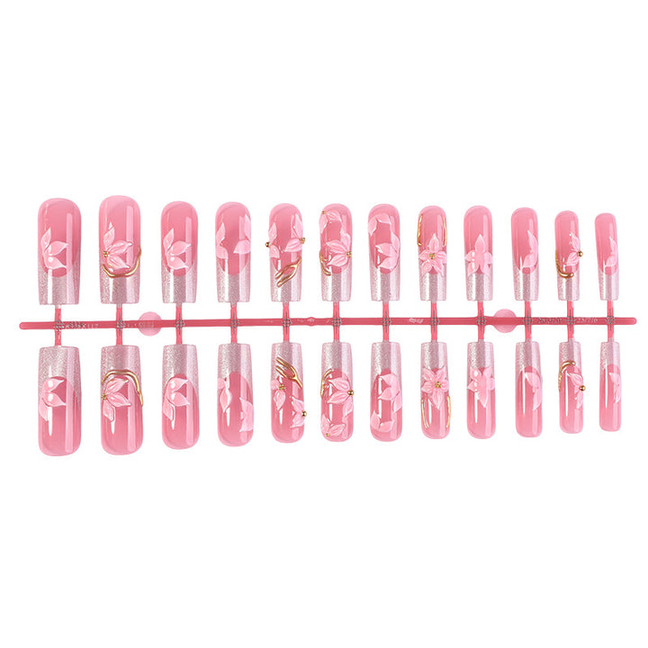 Floral Decorative Press-On Nail Set Kalsten