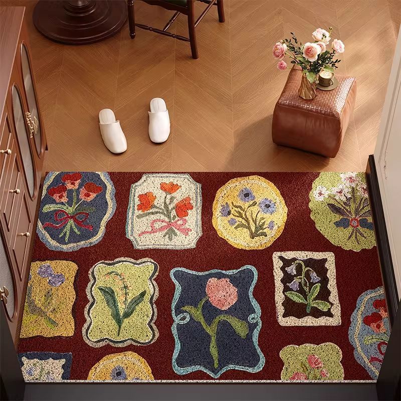 Vintage Floral Pattern Doormat