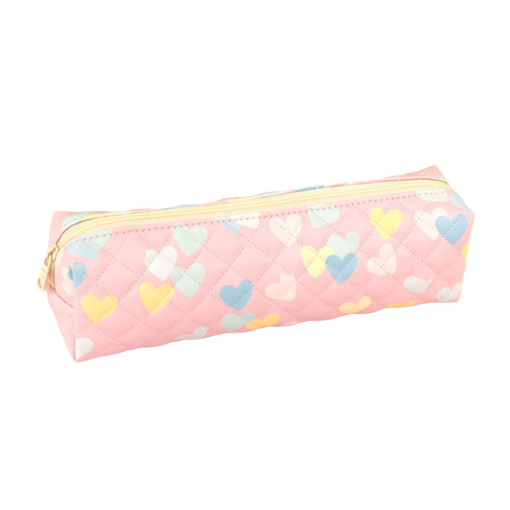 Quilted Heart Pattern Pencil Case Kalsten
