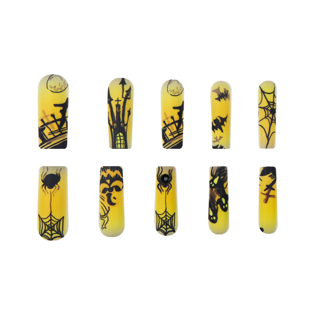 Halloween-Themed Long Press-On Nails Kalsten