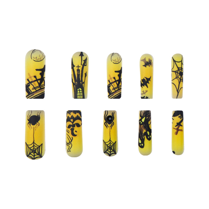 Halloween-Themed Long Press-On Nails Kalsten