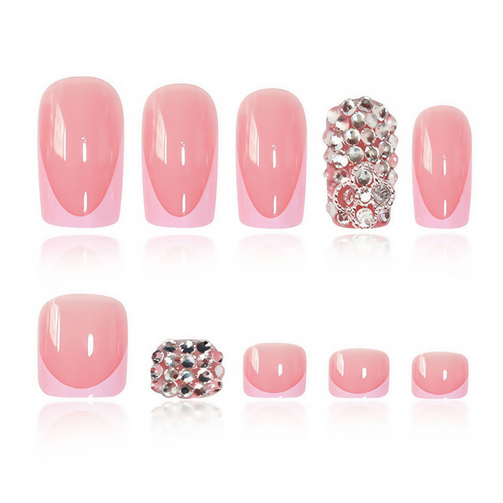 Glamorous French Tip Press-On Nail Set Kalsten