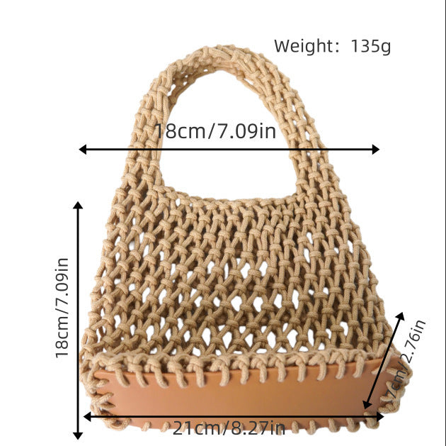 Macrame Tote Bag with Modern Design Kalsten