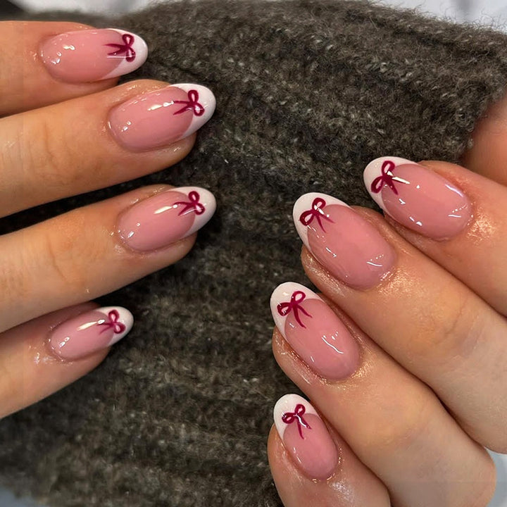 Creative Bow-Embellished Press-On Nail Set kalsten