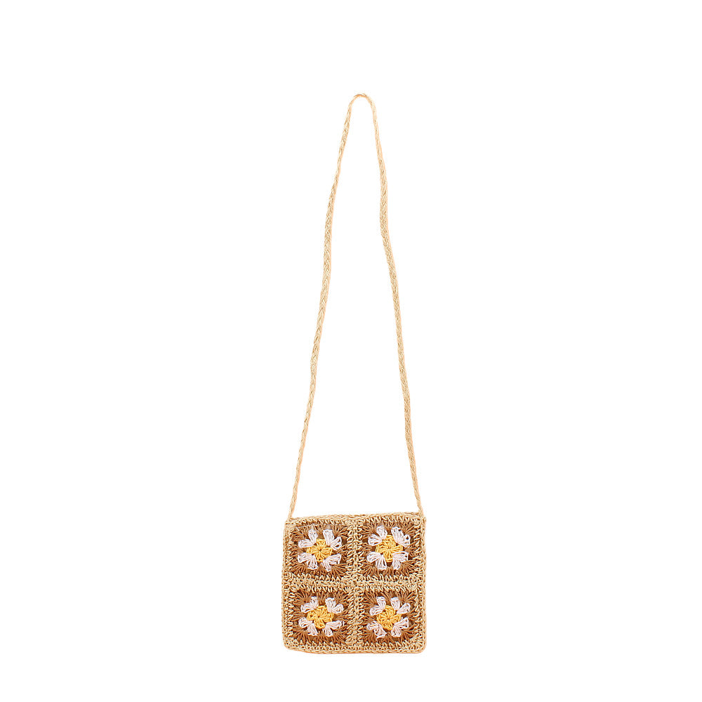 Shoulder bag with hand-crocheted floral pattern Kalsten