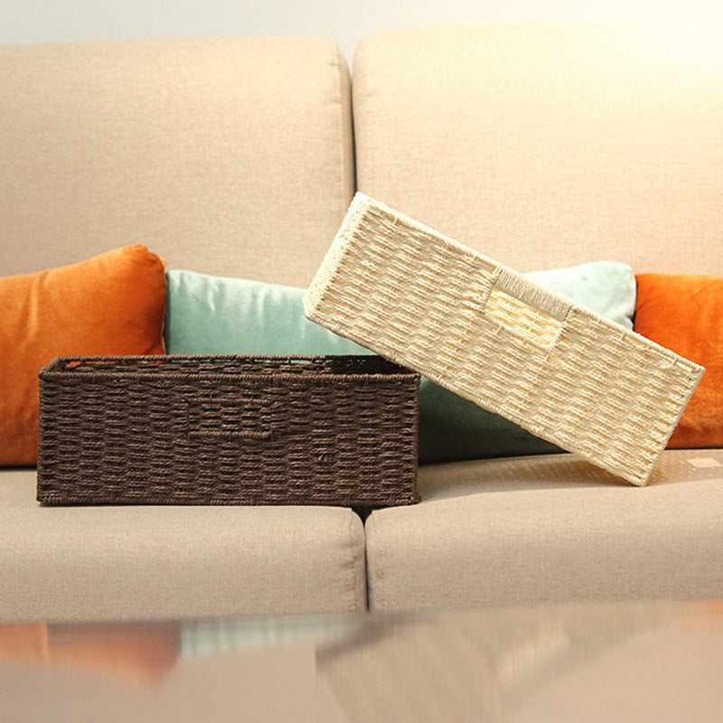 Fabric-Lined Woven Storage Basket Kalsten