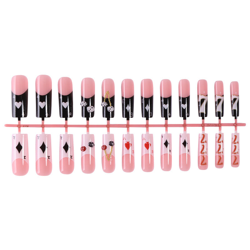 Stylish Playing Card Themed Press-On Nails Kalsten