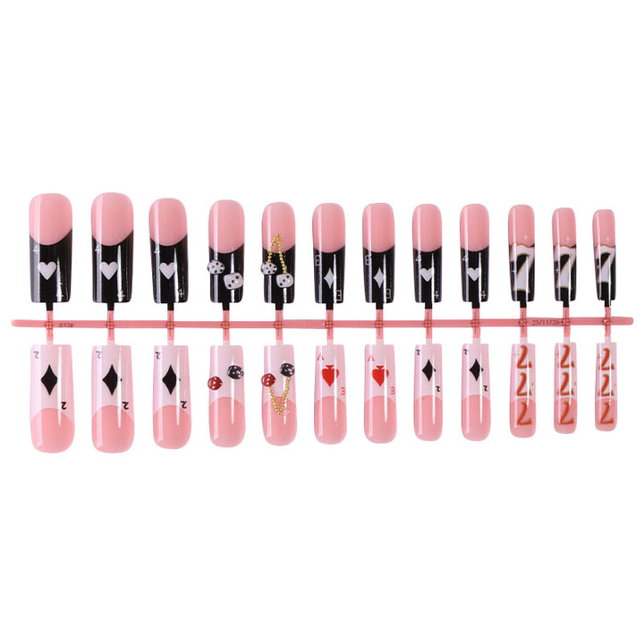 Stylish Playing Card Themed Press-On Nails Kalsten