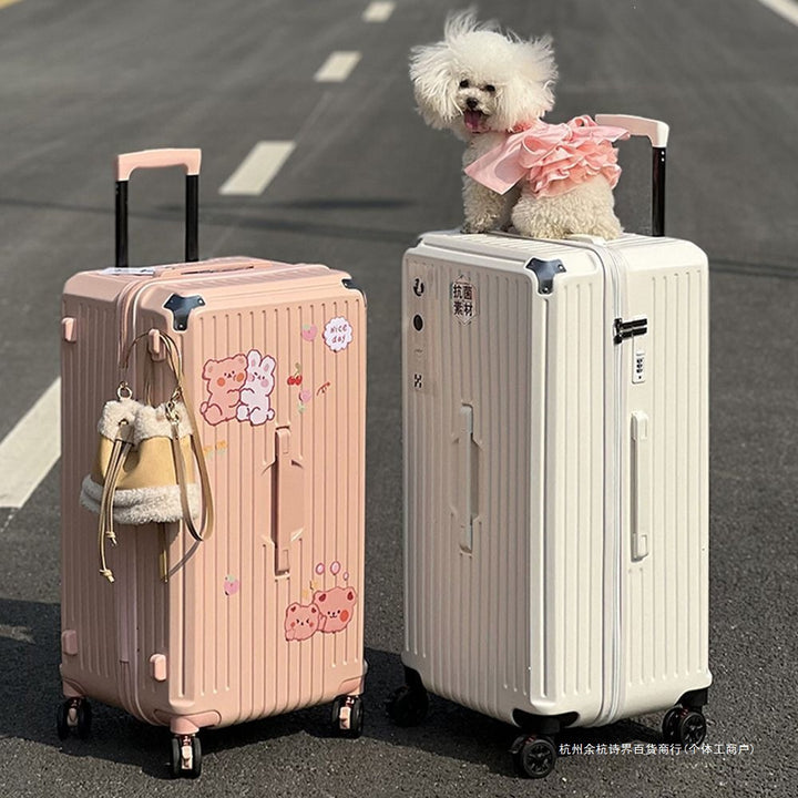 Hard-shell suitcase with extended storage space and double safety lock Kalsten