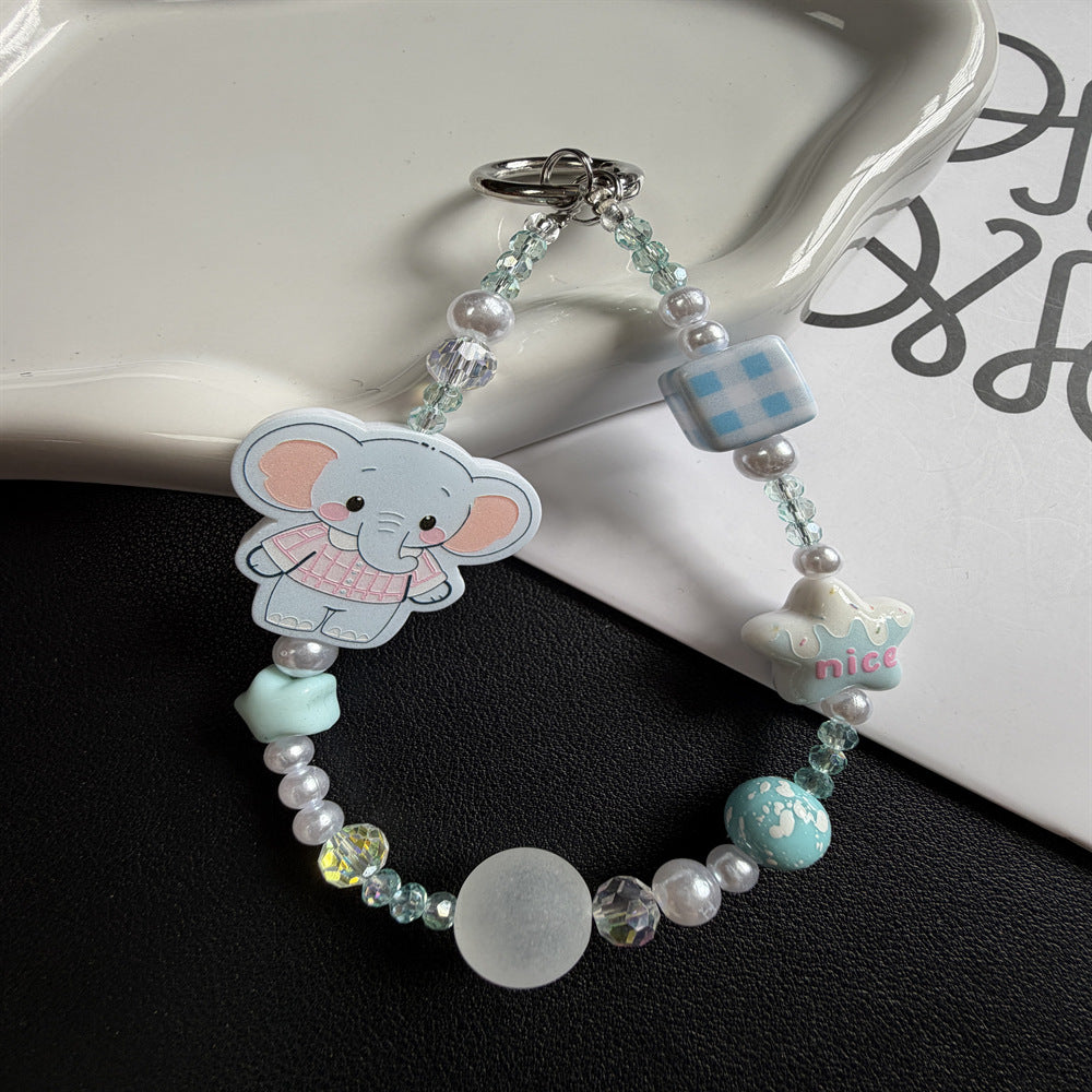 Playful Cat-Themed Beaded Keychain Kalsten