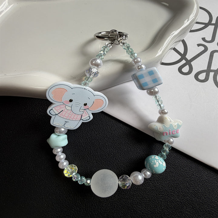 Playful Cat-Themed Beaded Keychain Kalsten