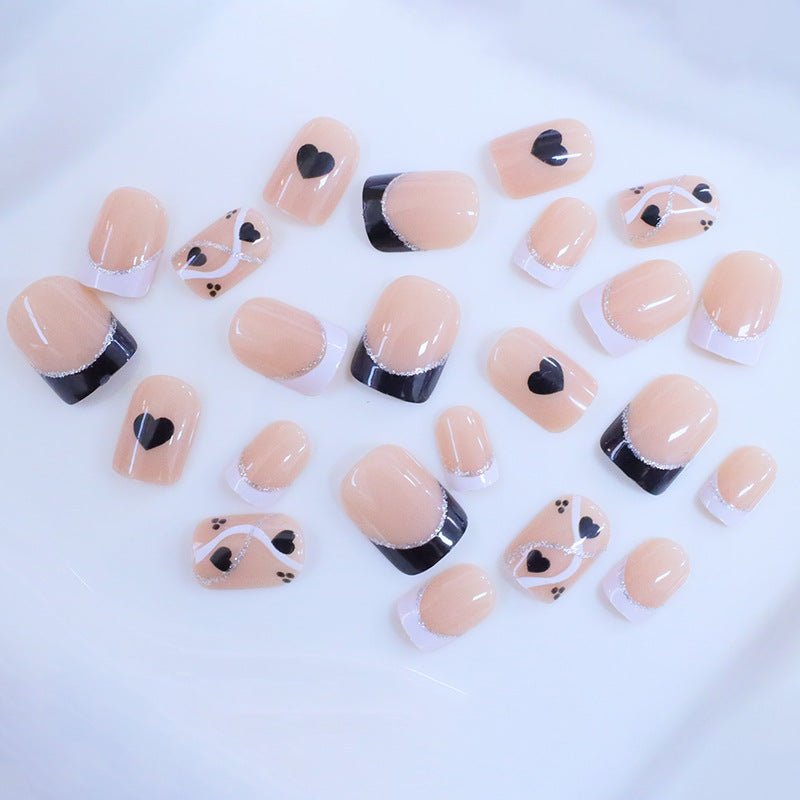 Elegant Heart-Design Press-On Nail Set Kalsten