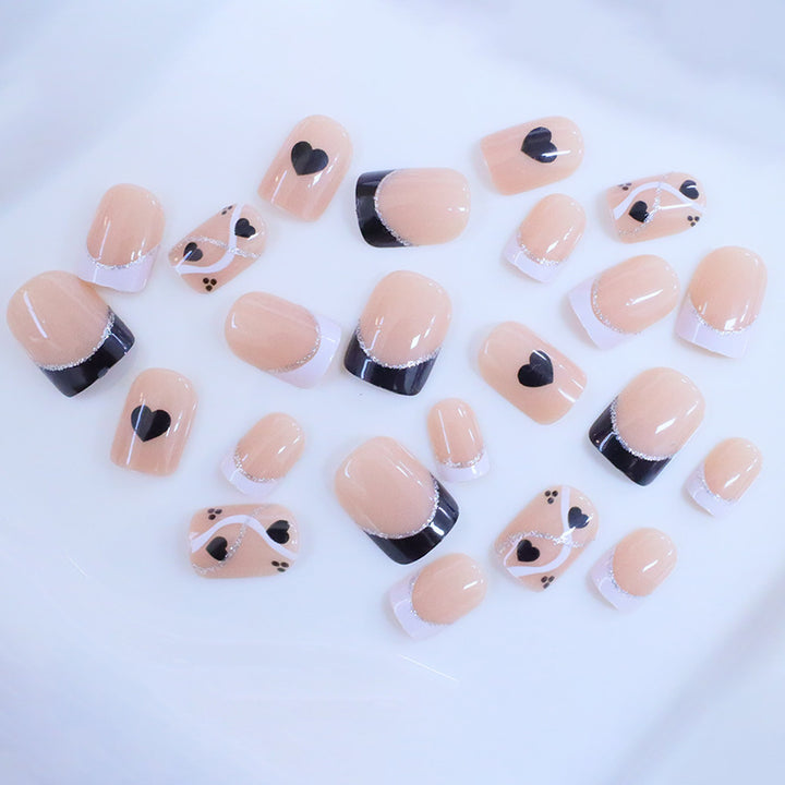 Elegant Heart-Design Press-On Nail Set Kalsten