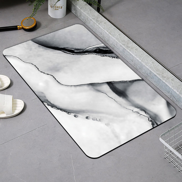 Luxurious Marble Print Bath Mat