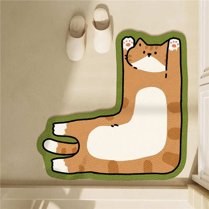 Cat-Themed Plush Bath Mat