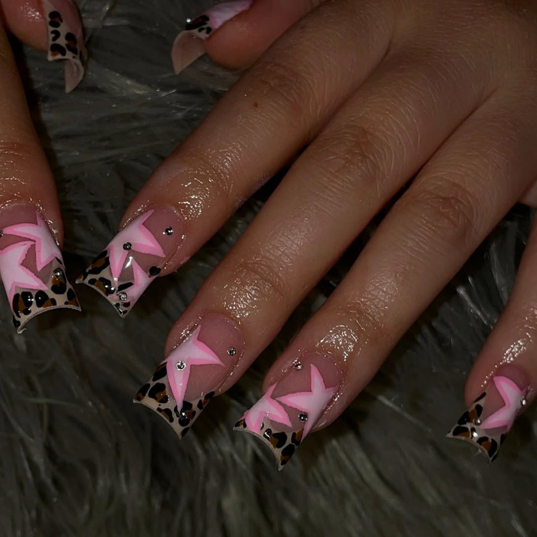Glamorous Star-Accented Press-On Nail Art Kalsten