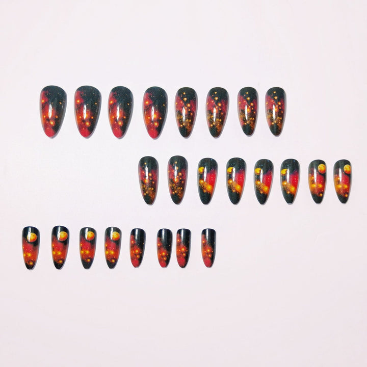 Galactic art nails with 3D planet motif Kalsten