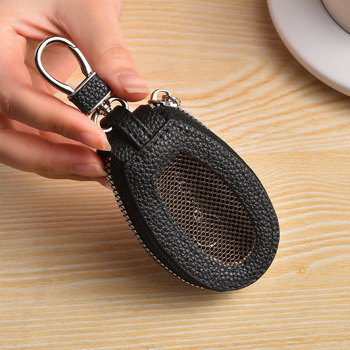 Textured Leather Coin Pouch with Clip Kalsten