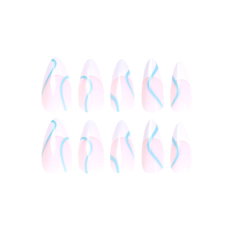 Artful Nail Extensions in an Elegant Design with Colorful Accents Kalsten