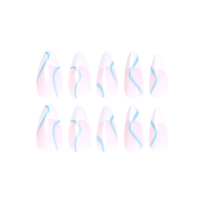 Artful Nail Extensions in an Elegant Design with Colorful Accents Kalsten