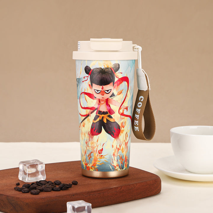 Women's Thermal Mug with Fiery Design Kalsten