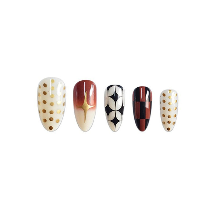 Stylish Stiletto Press-On Nails with Elegant Patterns Kalsten