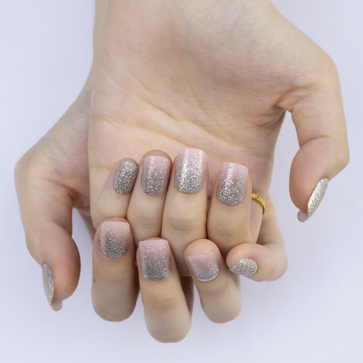 Glittering artificial nails in elegant ombre style Kalsten