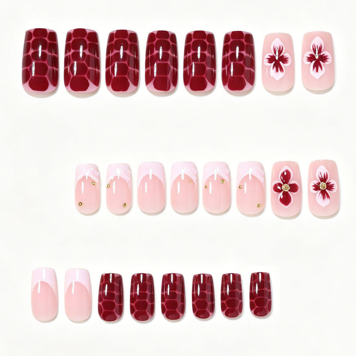 Elegant Floral Acrylic Nail Art Tips Kalsten