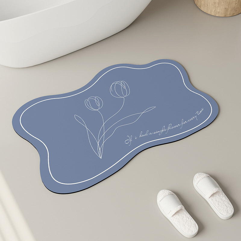 Elegant Floral Design Bath Mat Kalsten