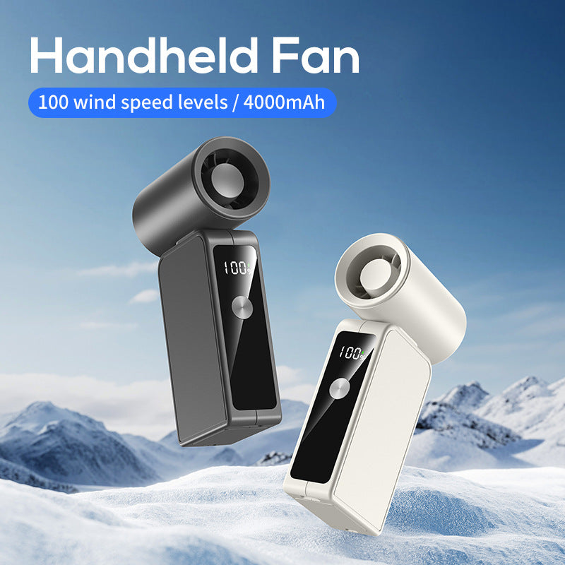 Unisex nan compact rechargeable handheld fan with rotating head and battery status indicator Kalsten