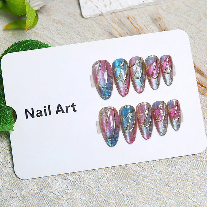 Artful Nail Tips with Holographic Accents Kalsten