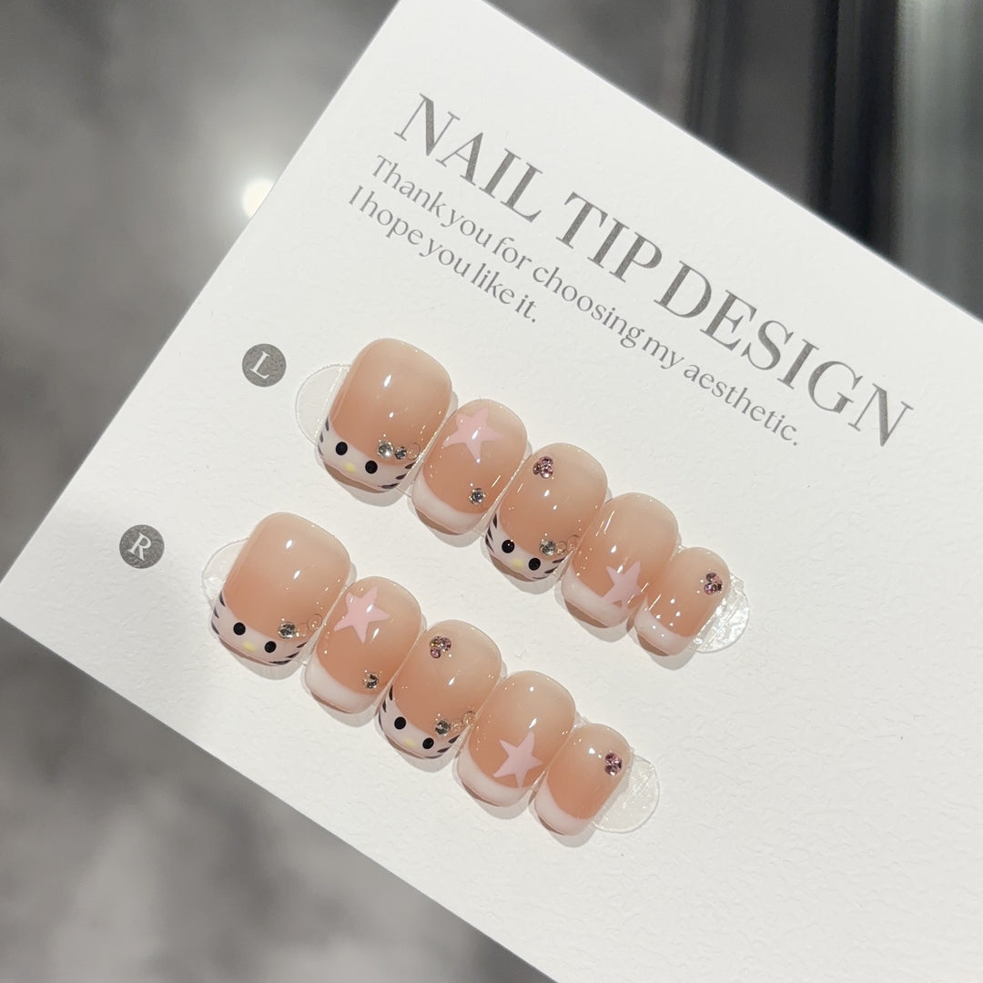 Artificial nails with Creative Animal Designs Kalsten