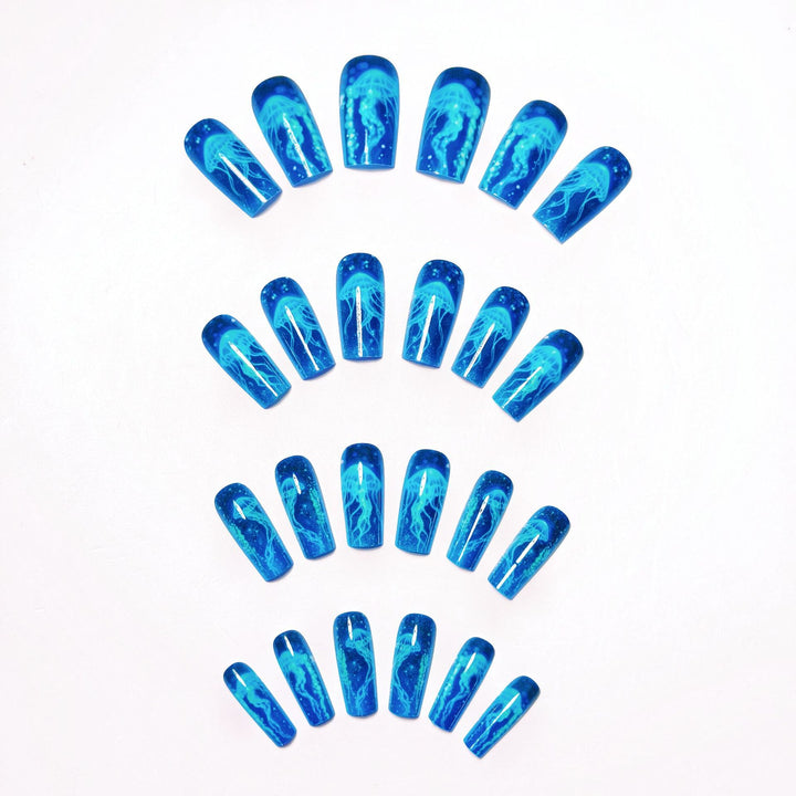 Glow-in-the-Dark Jellyfish Nail Art Kalsten