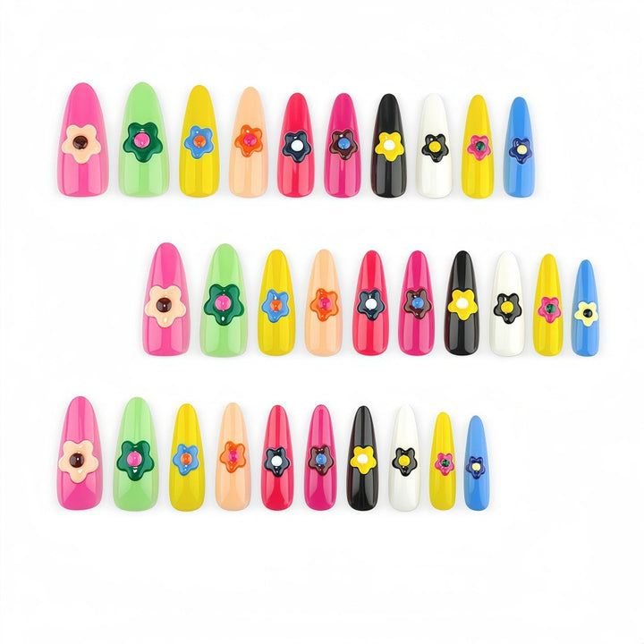 Artificial nails with floral 3D design Kalsten