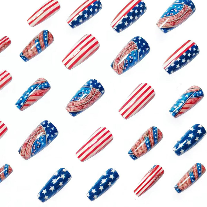 Nail art with creative patriot designs Kalsten