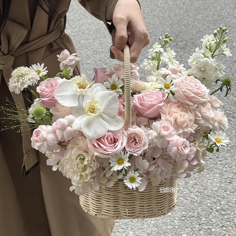 Luxurious Handmade Flower Basket Arrangement