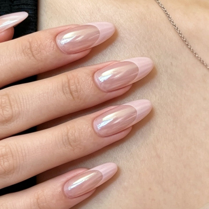 Glossy Almond-Shaped Press-On Nails Kalsten