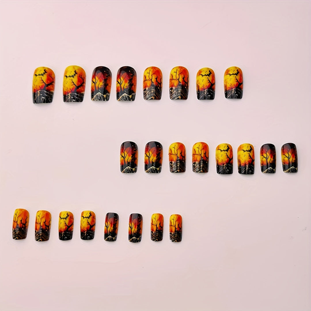 Creative Halloween Art Nails in Mysterious Night Design Kalsten