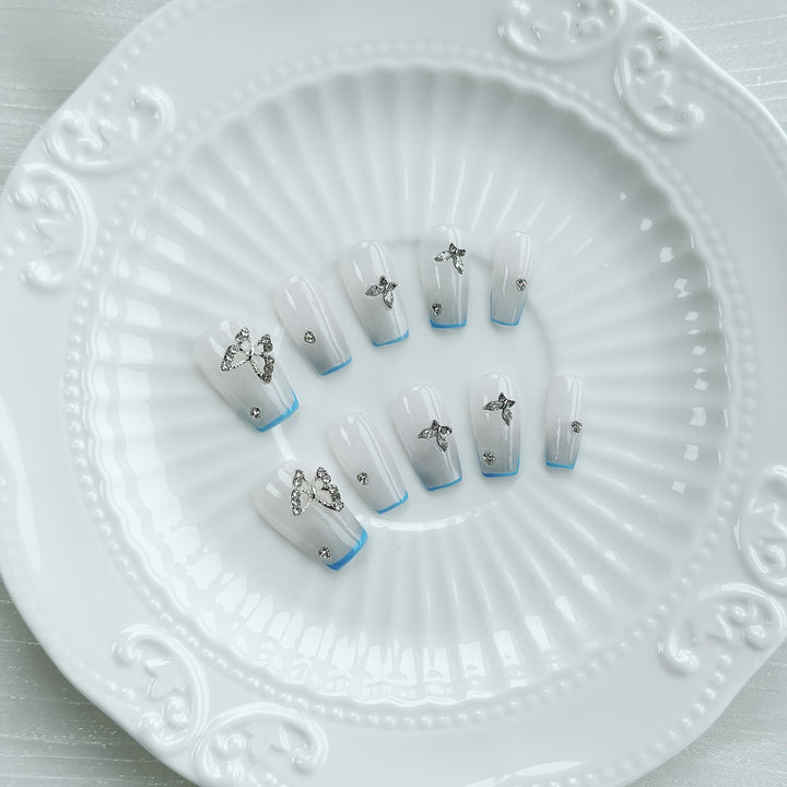 Butterfly-Embellished Press-On Nail Set