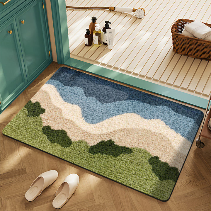 Floral Motif Bath Mat Kalsten