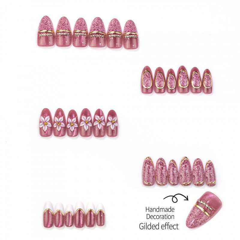 Elegant Lace-Inspired Press-On Nail Set