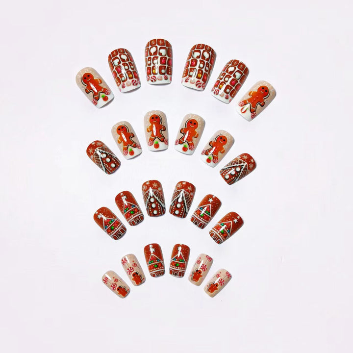 Artificial nails in gingerbread house design Kalsten
