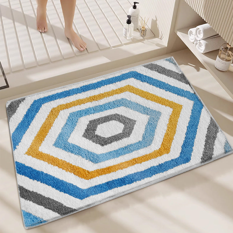 Geometric Plush Bath Mat