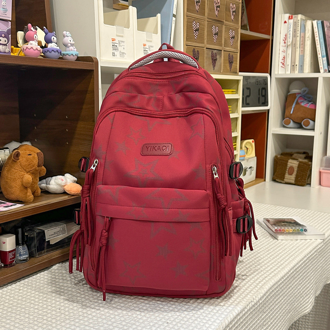 Stylish Star-Printed School Backpack Kalsten
