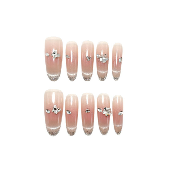 Glamorous artificial nails with rhinestone decorations Kalsten