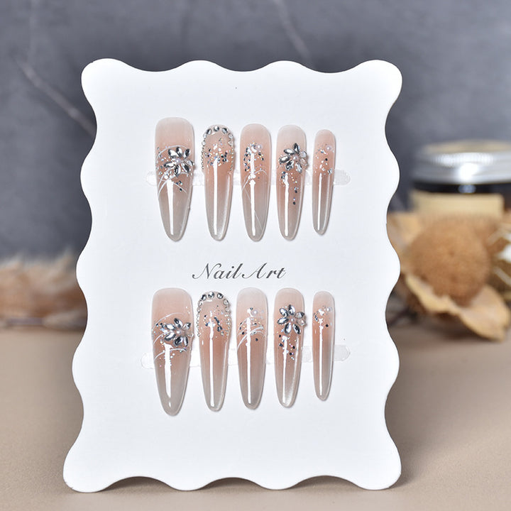 Elegant Stiletto Press-On Nail Extensions with Rhinestones Kalsten