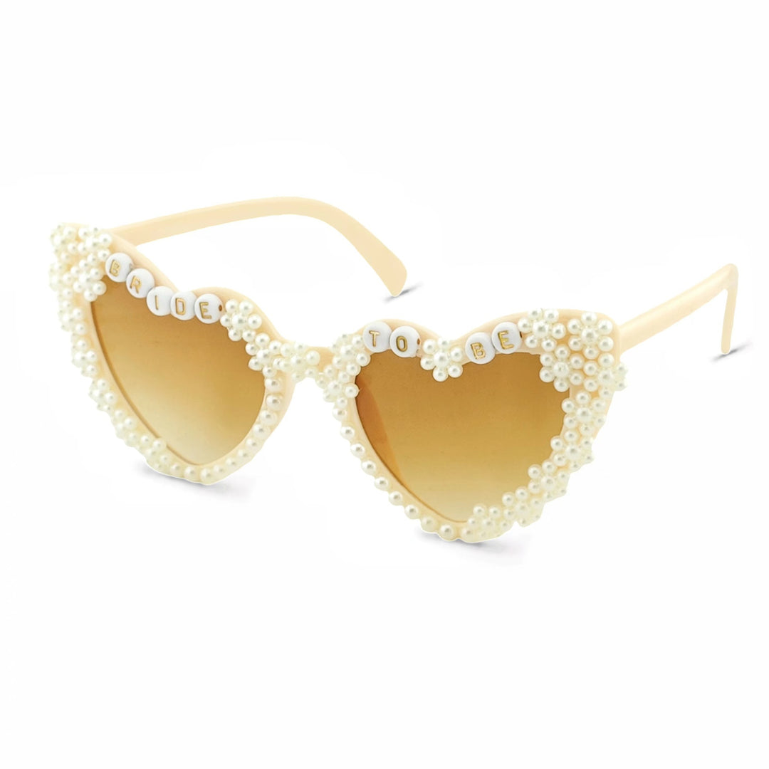 Heart-Shaped Bridal Sunglasses with Pearl Accents Kalsten