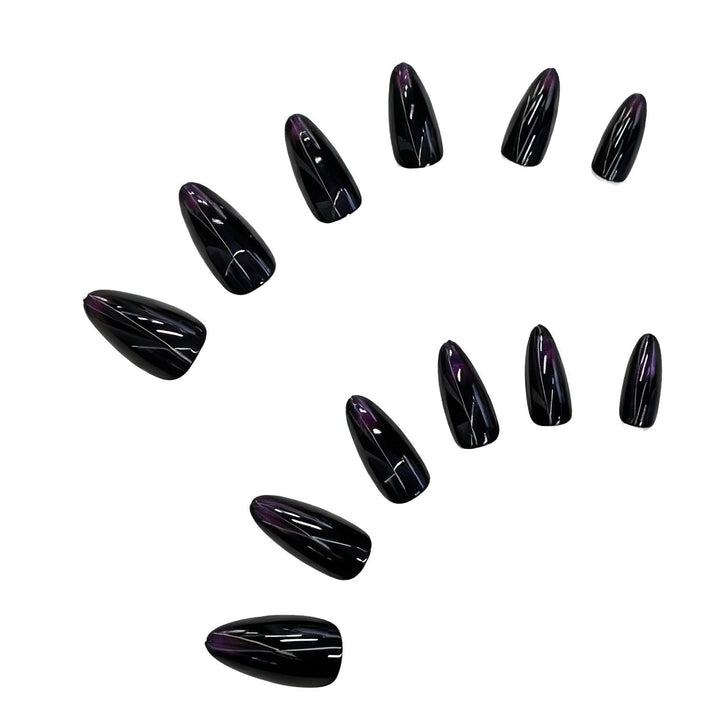 Glossy Elegant Almond-Shaped Press-On Nails Kalsten