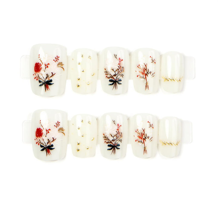 Floral Decorative Press-On Nail Art Set Kalsten