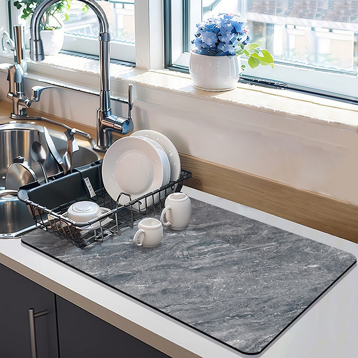 Stylish Marble-Effect Kitchen Mat Kalsten